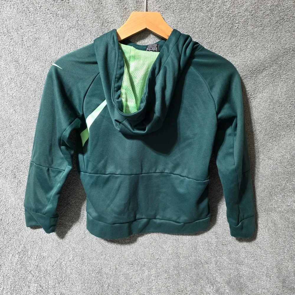 Nike Dri-FIT Kids Hoodie Teal Green Lime Swoosh Athletic Sweatshirt Boys Girls